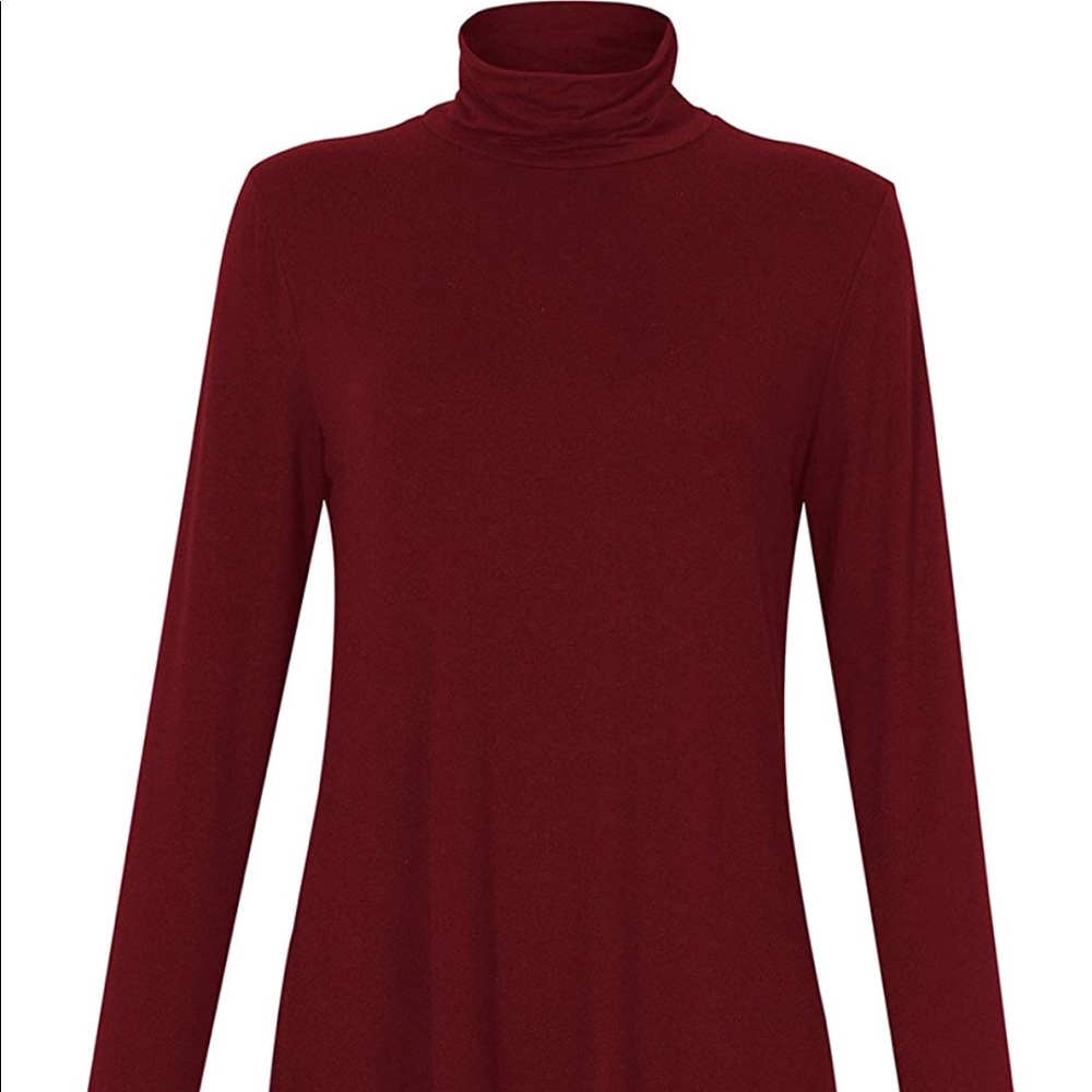 Turtleneck Long Sleeve Loose Lace Cotton Dress - Picture 5 of 7